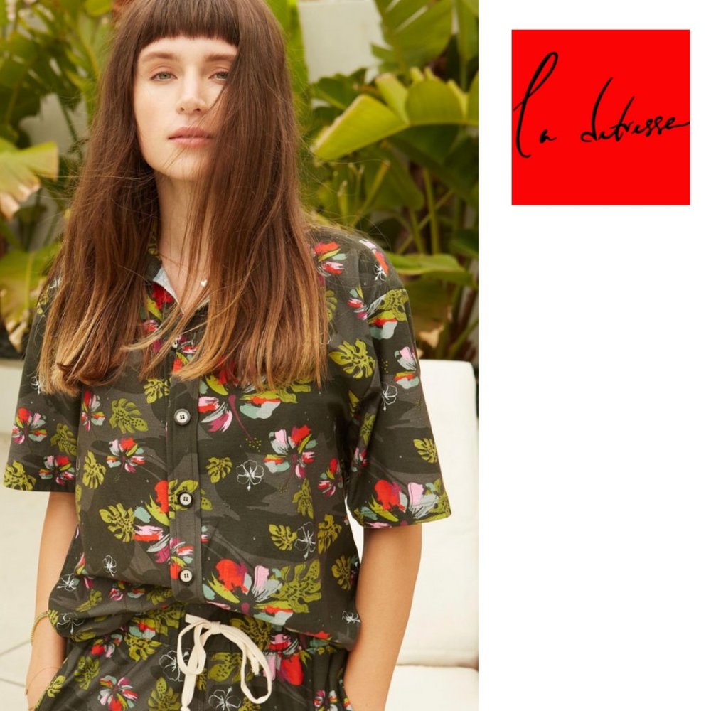 La Detresse Short Sleeve Floral Polo